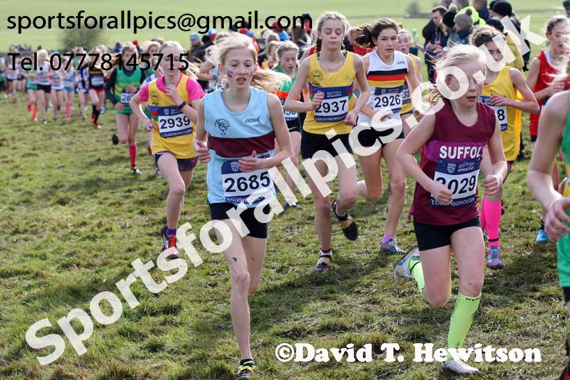 Girls under-13s 2019 British Athletics Inter Counties Cross Country, Prestwood Hall, Loughborough. Photo:  David T. Hewitson/Sports for All Pics